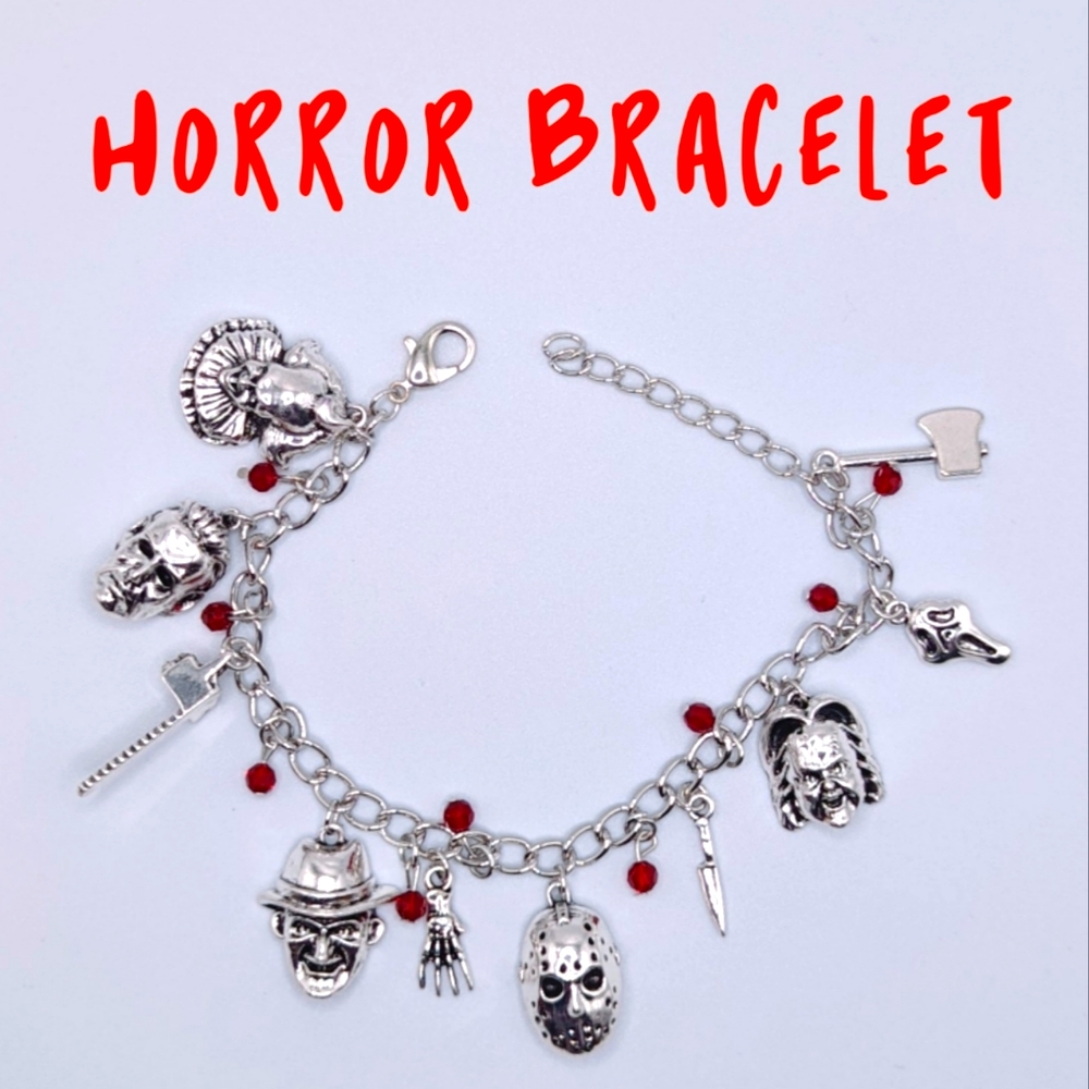 NEW Horror Movies Silver Classic Cult Characters Charm Bracelet
